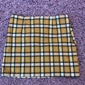 Urban Outfitters Midi Yellow/Black/White Plaid